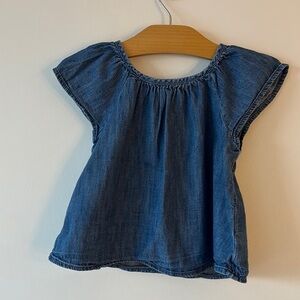 GAP Blue Short Sleeve Tee Elastic Neckline